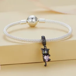 Pandora Style Mały Czarny Kotek - BSC800