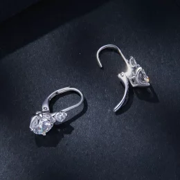 Pandora Style Moissanite Kolczyki obwódka (Dwa certyfikaty) - MSE031