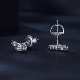 Pandora Style Moissanite Studs Earrings (Jeden certyfikat) - MSE034