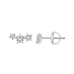 Pandora Style Moissanite Studs Earrings (Jeden certyfikat) - MSE034