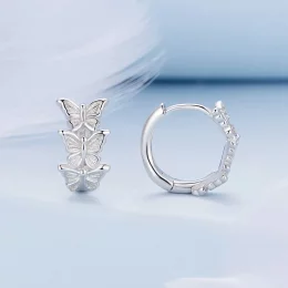 Pandora Style Motyl Wiszące Kolczyki - BSE908