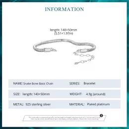 Pandora Style Snake Bone Chain Bransoletka na łańcuszku - BSB150