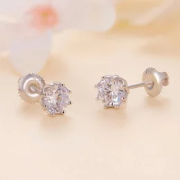 Pandora Style Wykwintne Kolczyki ze sztucznym diamentem Moissanite (Dwa Certyfikaty) - MSE016-S