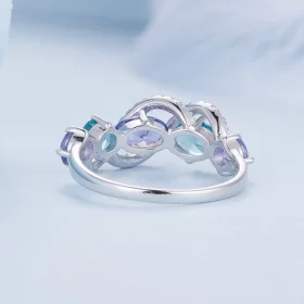 Pandora Stylowy Kolorowy Pierścionek z Nano-Zirconem - BSR402