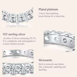 Pierścień Pandora Style Shining Moissanite (Jeden certyfikat) - MSR020