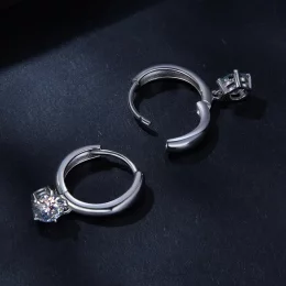 Styl Pandora 0,5 karatowe kolczyki obręczowe Moissanite (Dwa certyfikaty) - MSE040