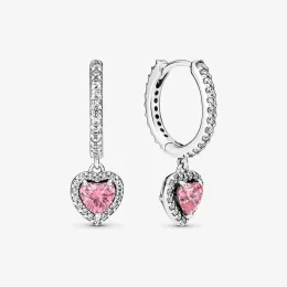 Kolczyki koła Pandora Sparkling Halo Heart - 291445C01