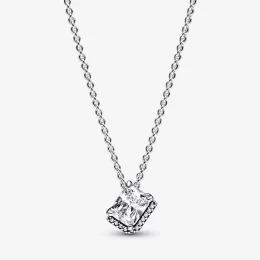 Prostokątny, błyszczący naszyjnik Pandora Halo Collier - 392388C01