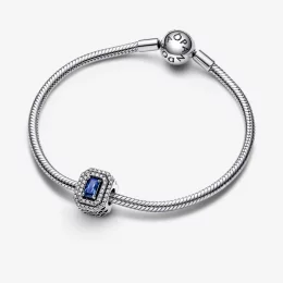 Prostokątny wisiorek Pandora Blue Sparkling - 792385c01