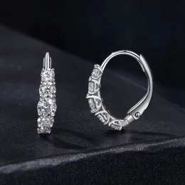 Błyszczące kolczyki Moissanite w stylu PANDORA (dwa certyfikaty) - MSE045