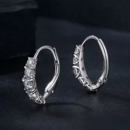 Błyszczące kolczyki Moissanite w stylu PANDORA (dwa certyfikaty) - MSE045