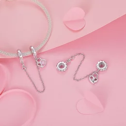 Łańcuszek zabezpieczający w stylu Lover Heart Lock PANDORA - BSC975