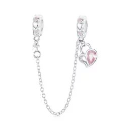 Łańcuszek zabezpieczający w stylu Lover Heart Lock PANDORA - BSC975