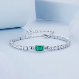 Elegancka bransoletka ze szmaragdami w stylu PANDORA - BSB179