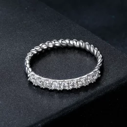 Pierścień teksturowany Moissanite w stylu PANDORA (jeden certyfikat) - MSR052