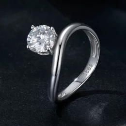 Prosty pierścionek PANDORA Style 1-karatowy Moissanite (z jednym certyfikatem) - MSR050