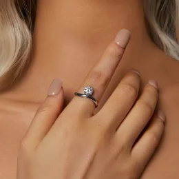 Prosty pierścionek PANDORA Style 1-karatowy Moissanite (z jednym certyfikatem) - MSR050