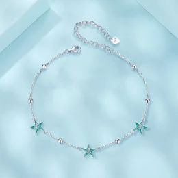 Bransoletka na kostkę PANDORA Style Starfish Teal - SCT026