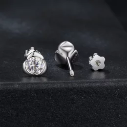 Kolczyki PANDORA Style Moissanite Rose (z jednym certyfikatem) - MSE071