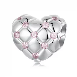 Koraliki PANDORA Style Pink Diamond Heart - BSC1054