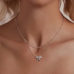 Naszyjnik w stylu PANDORA Shining Bow Chain - BSN398