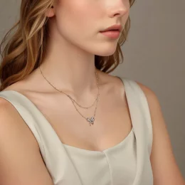 Naszyjnik w stylu PANDORA Shining Bow Chain - BSN398