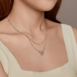 Naszyjnik w stylu PANDORA Shining Bow Chain - BSN398