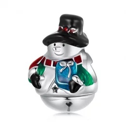 PANDORA Style Christmas Bell Snowman Beads - SCC2913