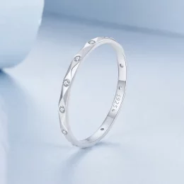 PANDORA Style Lśniący diamentowy mały pojedynczy pierścionek - BSR578