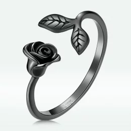 Pierścionek otwarty PANDORA Style Black Rose - BSR239