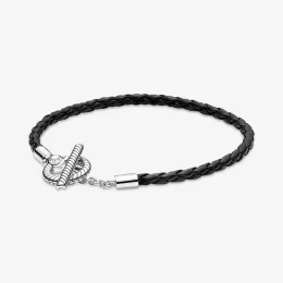 Bransoletka Pandora Braided Leather T-Bar - 591675C01