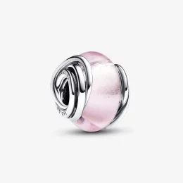 Charms Pandora ze srebra i różowego szkła Murano - 793241C00