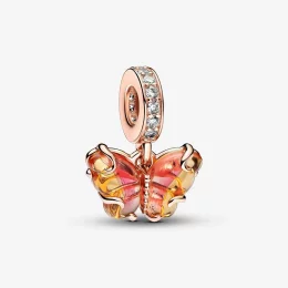 Charms-Zawieszka Pandora Motyl z różowego i żółtego szkła Murano - 782698C01