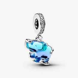 Zawieszka Pandora Słoń z błękitnego szkła Murano - 793339C01