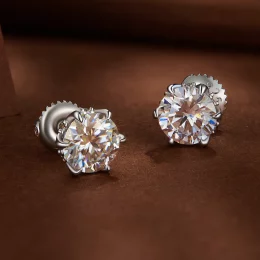 Pandora Style 1-karatowe kolczyki sztuczne diamenty Moissanite - MSE020-L