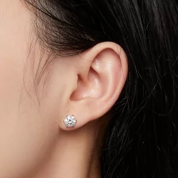 Pandora Style 1 Karatowe Kolczyki ze sztucznym diamentem Moissanite - MSE021-S