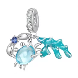 Pandora Style Krab Wodorosty Wisiorek Charm - SCC2505