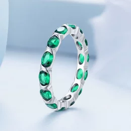 Pandora Style Pełne Pave Zielony Spinell Pierścień - BSR432