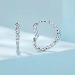 Pandora Style Serca Kształt Kolczyki Hoops - SCE1606