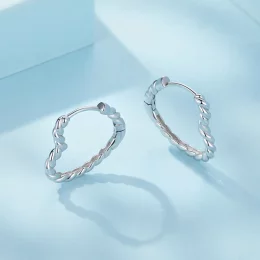 Pandora Style Serca Kształt Kolczyki Hoops - SCE1606