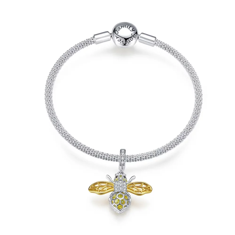 Bransoletka Bangle Typu Pandora pszczoła - SCB830