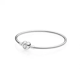 Srebrna bransoletka bangle Moments z zapięciem w kształcie serca - 596268 - Bransoletki PANDORA