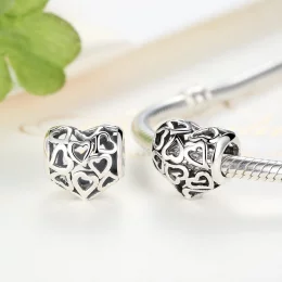 Charms Typu Pandora Ażurowy Serca - SCC024