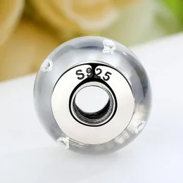 Charms Typu Pandora Białe szkło Murano - SCZ002