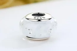 Charms Typu Pandora Białe szkło Murano - SCZ002