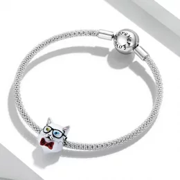 Charms Typu Pandora Biały kot - SCC2093