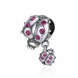 Charms Typu Pandora Biedronka z dzieckiem - SCC364