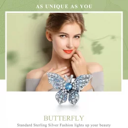 Charms Typu Pandora Brokatowy Motyl - BSC061