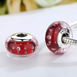 Charms Typu Pandora Czerwone szkło Murano - SCZ027