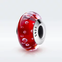 Charms Typu Pandora Czerwone szkło Murano - SCZ027